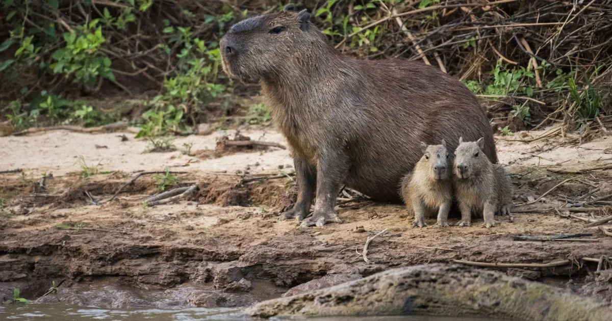 Carpinchos invaden las calles de Ensenada: una familia sorprende a los vecinos