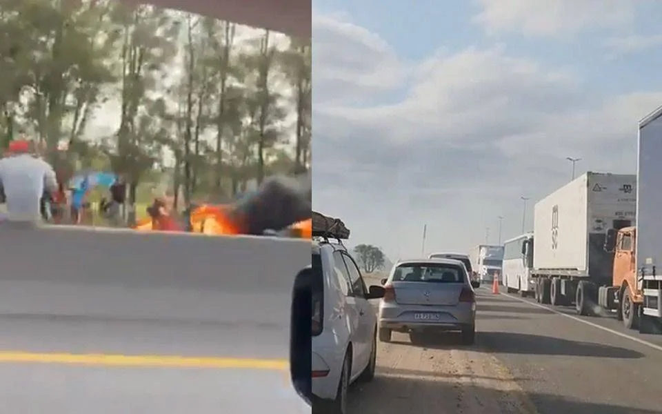 Cientos de vehículos varados en la Autopista La Plata por un piquete inesperado