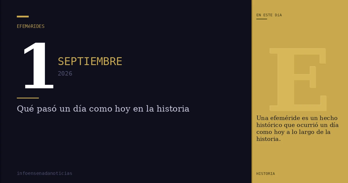 Efemérides del 1 de septiembre de 2026: ¿Qué se conmemora?