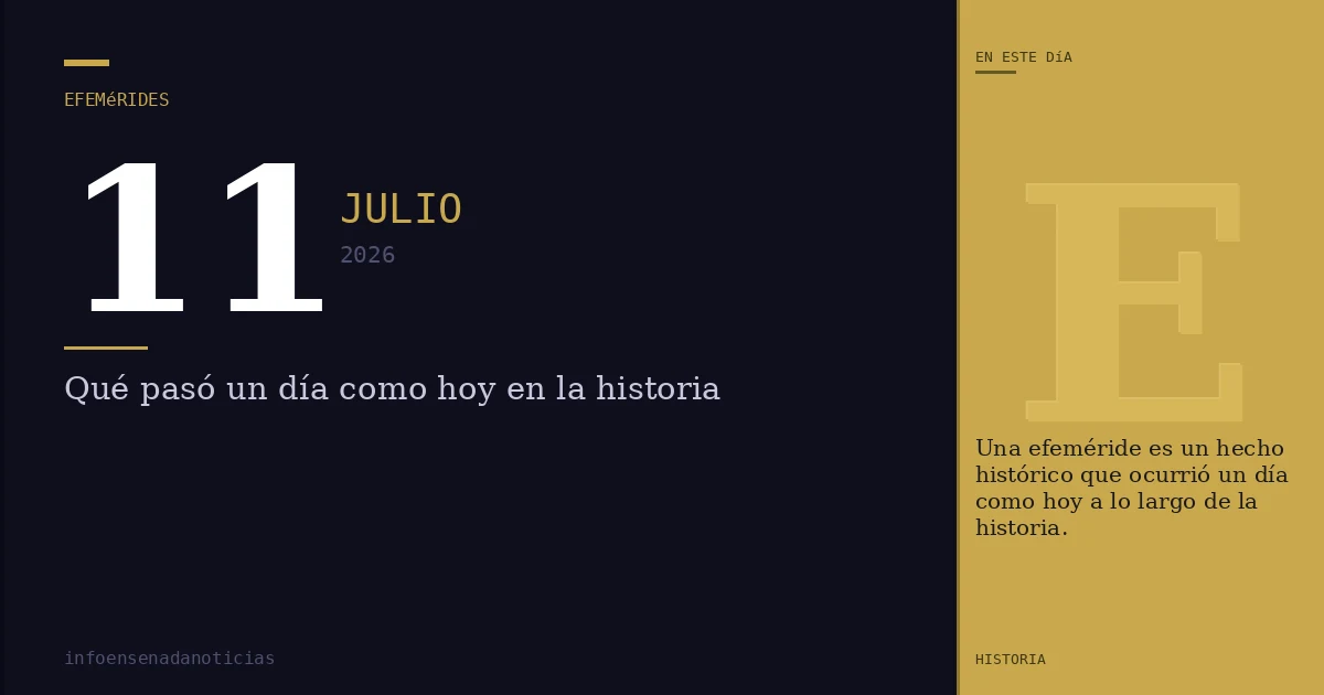Efemérides del 11 de julio de 2026: ¿Qué se conmemora?