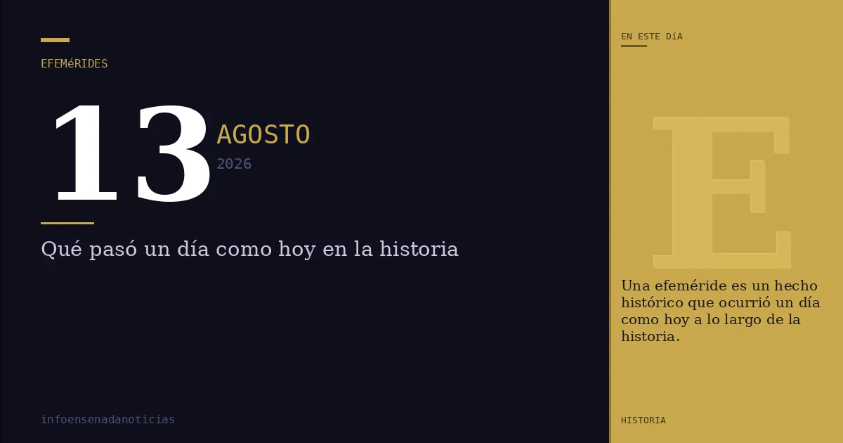 Efemérides del 13 de agosto de 2026: ¿Qué se conmemora?