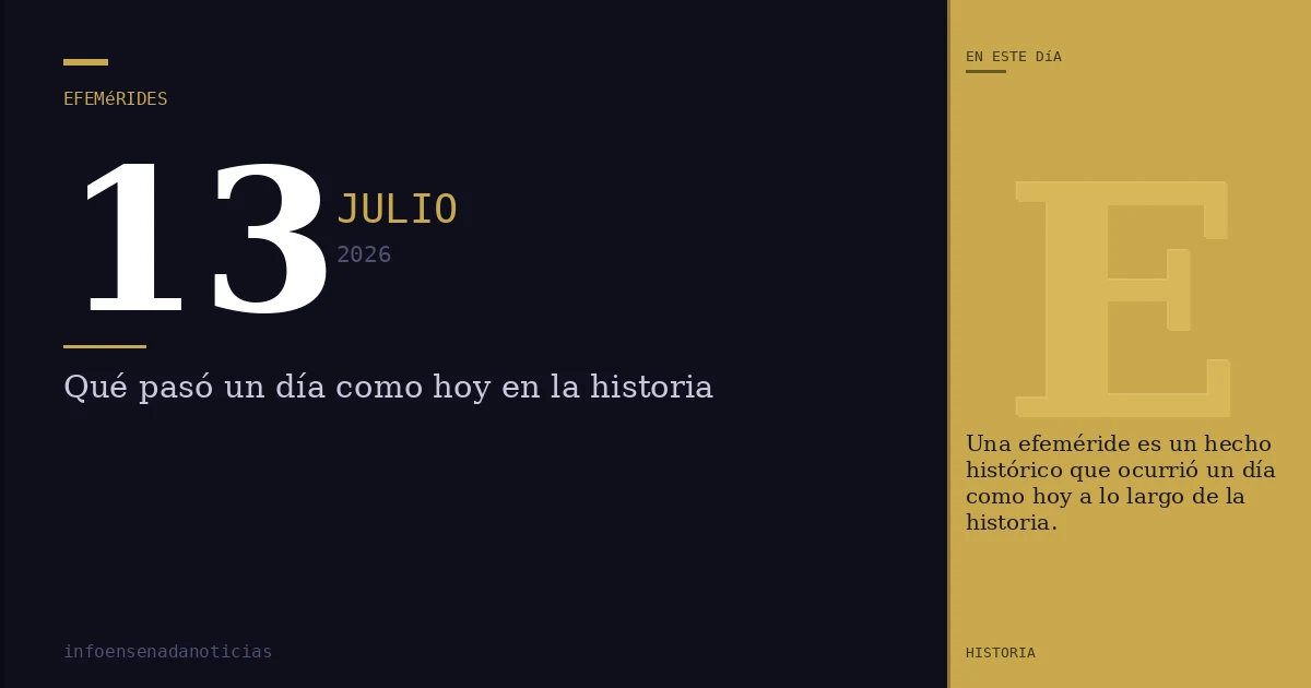 Efemérides del 13 de julio de 2026: ¿Qué se conmemora?