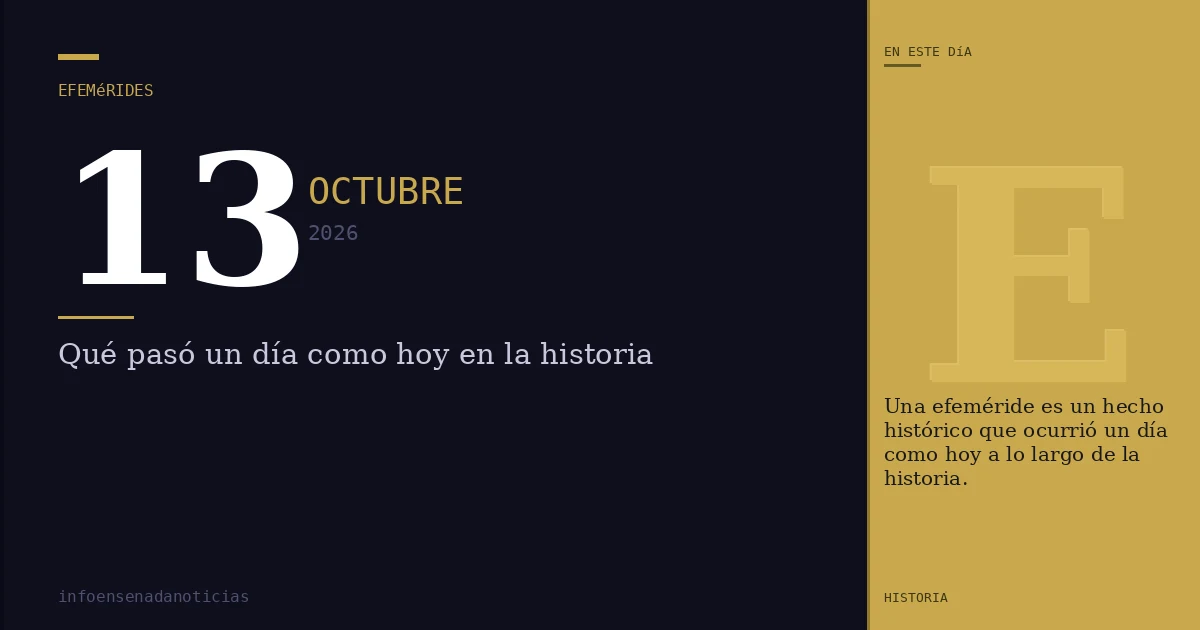 Efemérides del 13 de octubre de 2026: ¿Qué se conmemora?