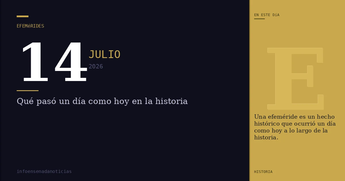 Efemérides del 14 de julio de 2026: ¿Qué se conmemora?