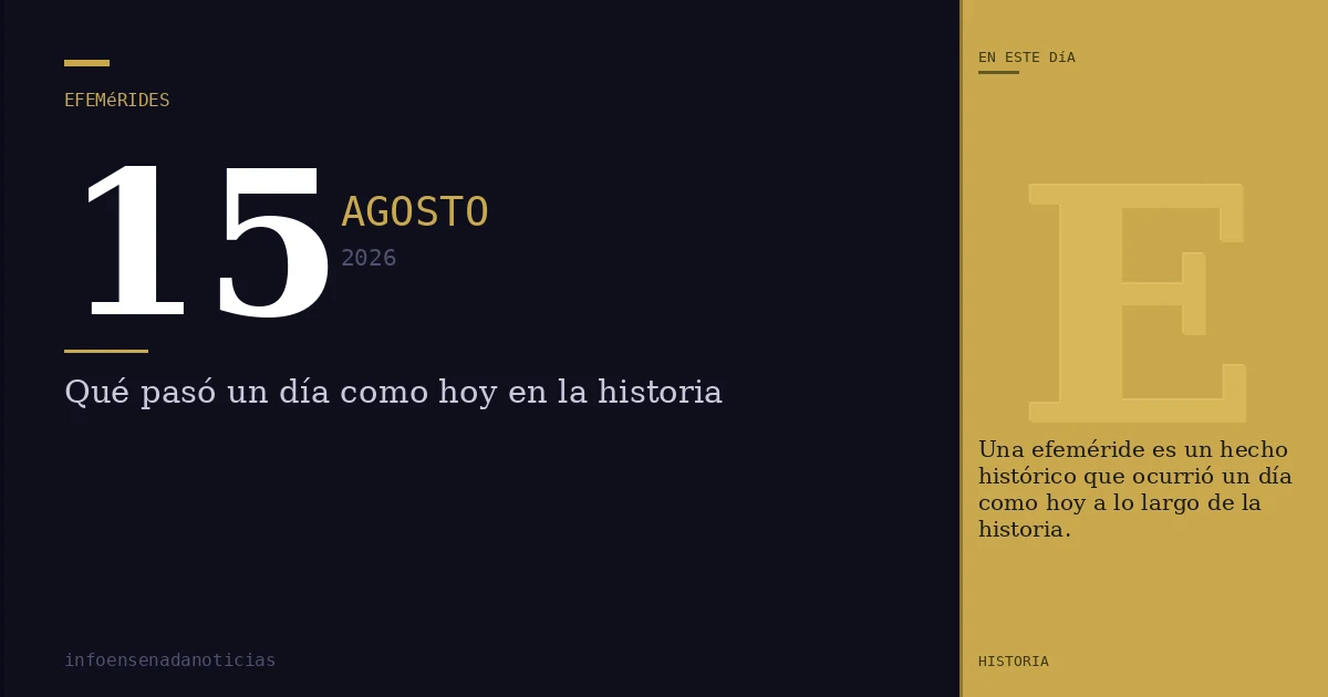 Efemérides del 15 de agosto de 2026: ¿Qué se conmemora?
