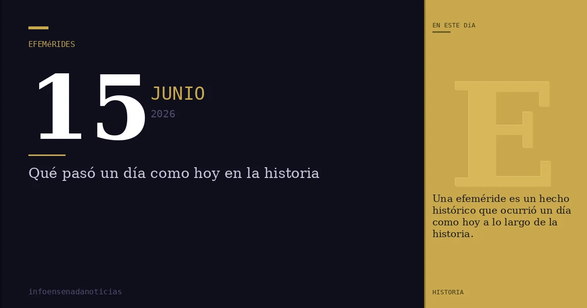 Efemérides del 15 de junio de 2026: ¿Qué se conmemora?