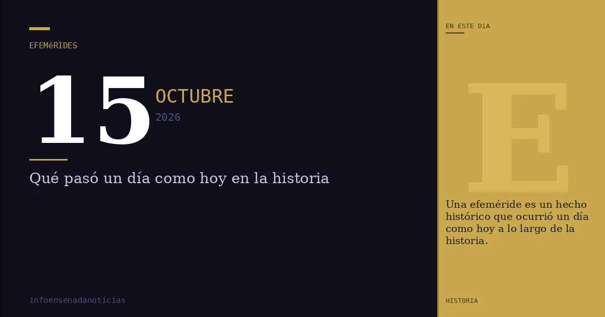 Efemérides del 15 de octubre de 2026: ¿Qué se conmemora?