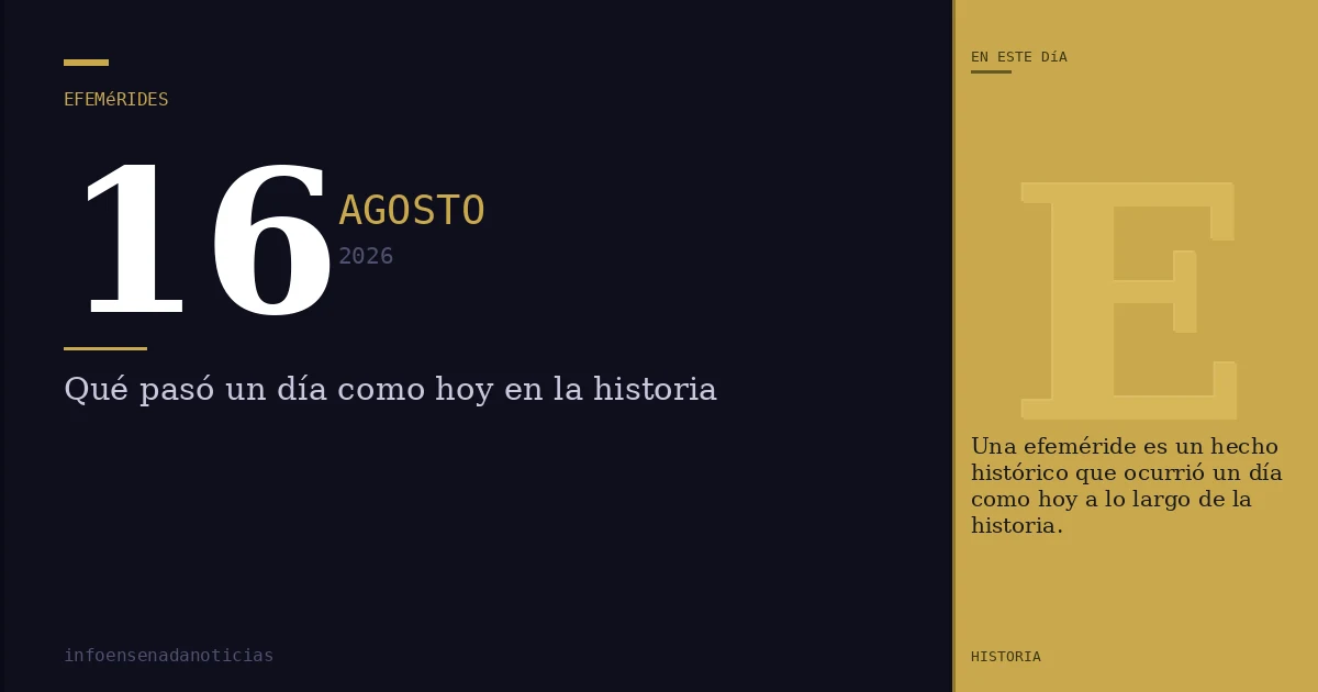 Efemérides del 16 de agosto de 2026: ¿Qué se conmemora?