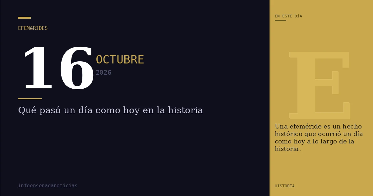 Efemérides del 16 de octubre de 2026: ¿Qué se conmemora?
