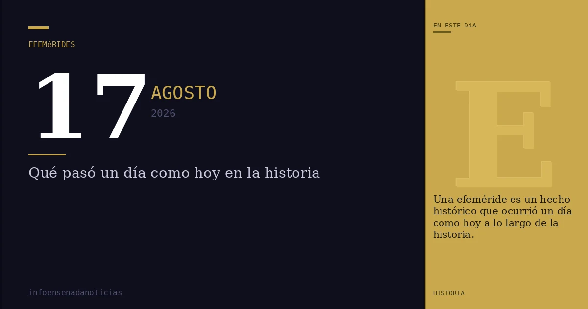 Efemérides del 17 de agosto de 2026: ¿Qué se conmemora?