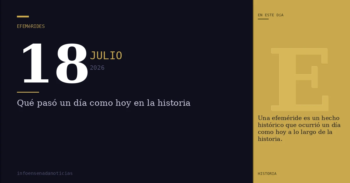 Efemérides del 18 de julio de 2026: ¿Qué se conmemora?