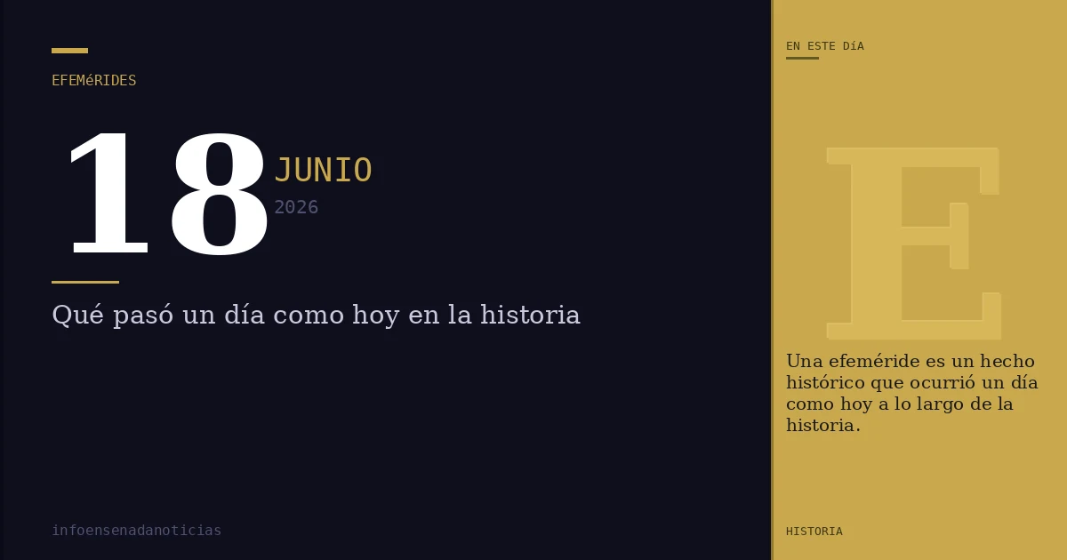 Efemérides del 18 de junio de 2026: ¿Qué se conmemora?