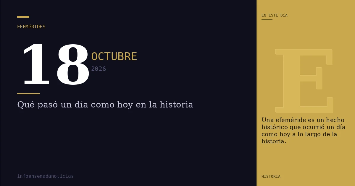 Efemérides del 18 de octubre de 2026: ¿Qué se conmemora?