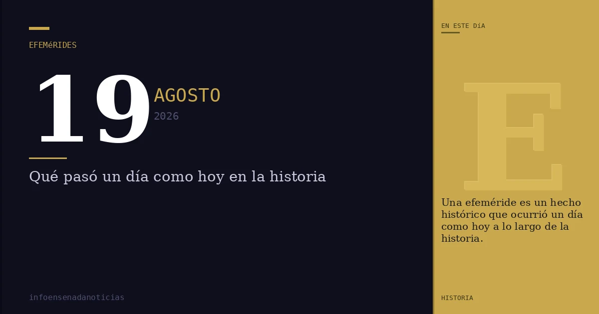 Efemérides del 19 de agosto de 2026: ¿Qué se conmemora?