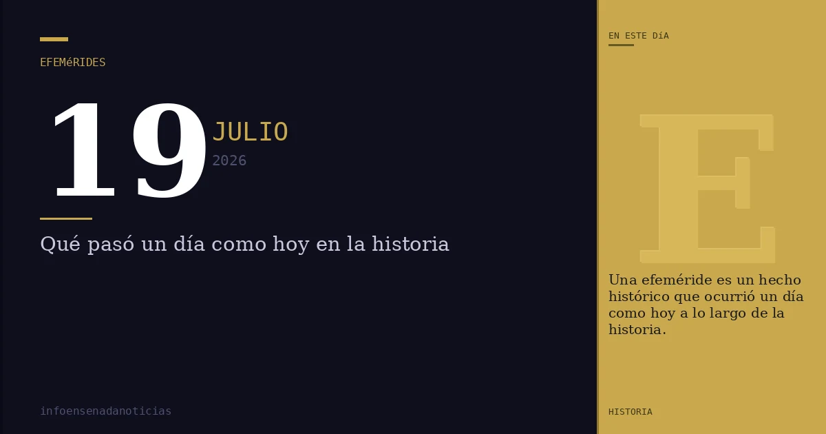 Efemérides del 19 de julio de 2026: ¿Qué se conmemora?