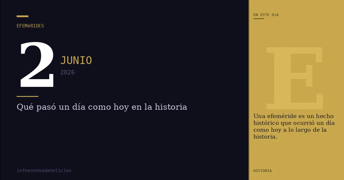 Efemérides del 2 de junio de 2026: ¿Qué se conmemora?
