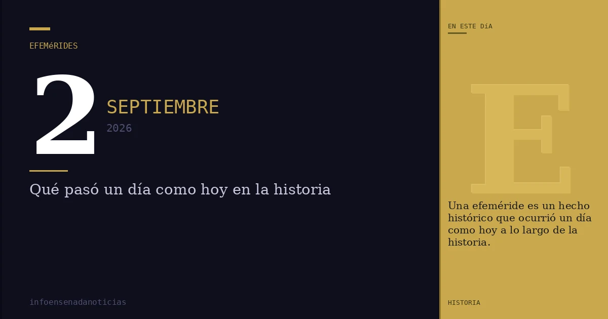 Efemérides del 2 de septiembre de 2026: ¿Qué se conmemora?