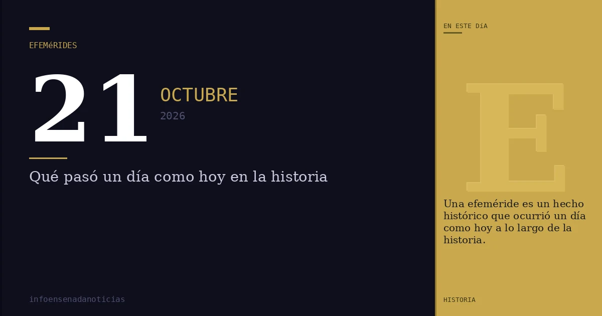 Efemérides del 21 de octubre de 2026: ¿Qué se conmemora?