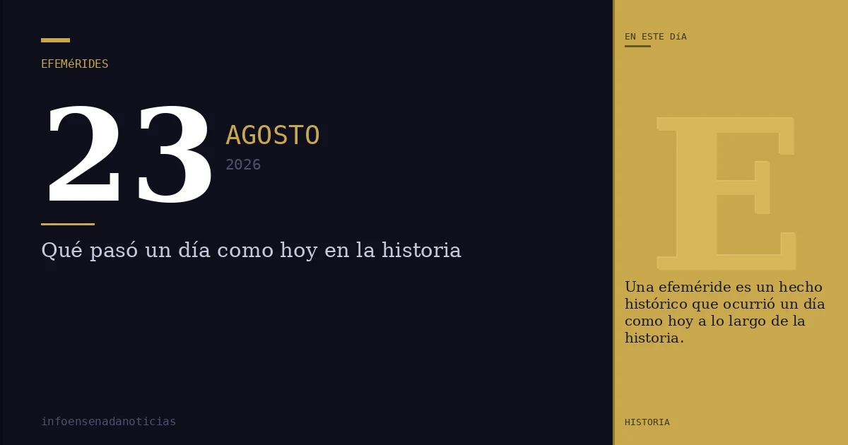 Efemérides del 23 de agosto de 2026: ¿Qué se conmemora?
