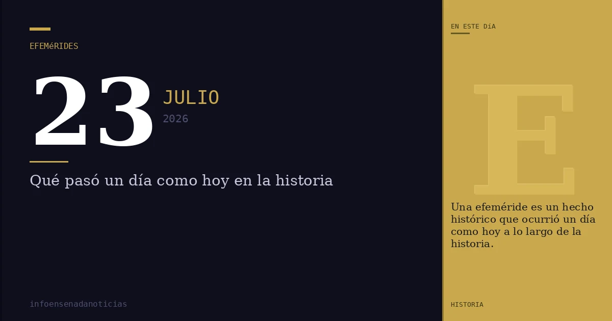 Efemérides del 23 de julio de 2026: ¿Qué se conmemora?