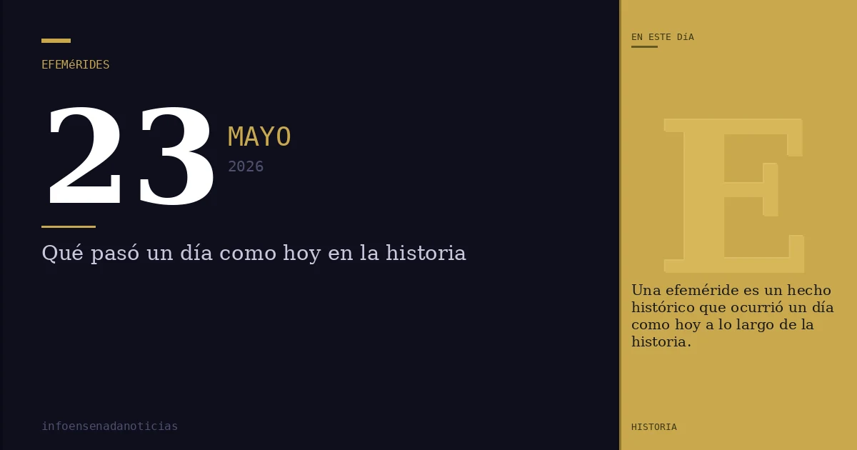 Efemérides del 23 de mayo de 2026: ¿Qué se conmemora?