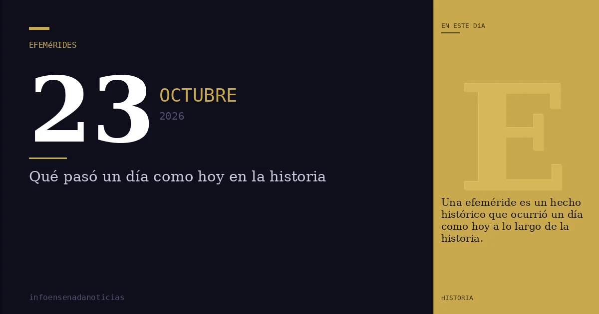 Efemérides del 23 de octubre de 2026: ¿Qué se conmemora?