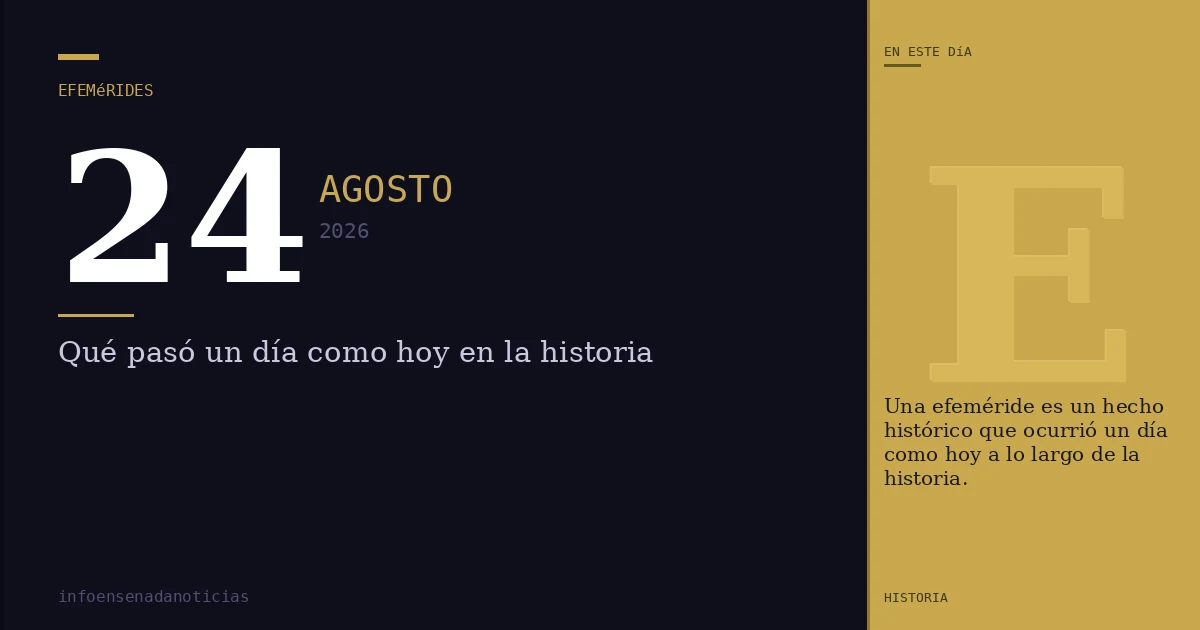 Efemérides del 24 de agosto de 2026: ¿Qué se conmemora?