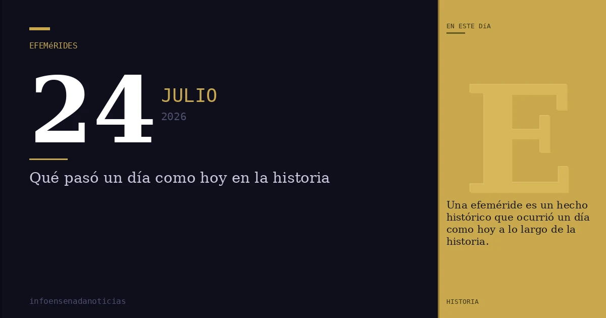 Efemérides del 24 de julio de 2026: ¿Qué se conmemora?