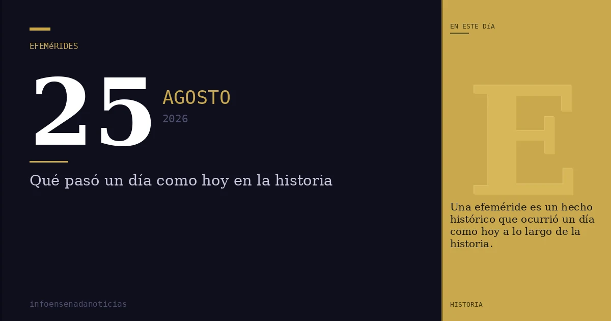 Efemérides del 25 de agosto de 2026: ¿Qué se conmemora?