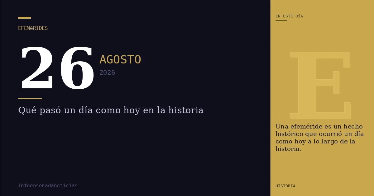 Efemérides del 26 de agosto de 2026: ¿Qué se conmemora?