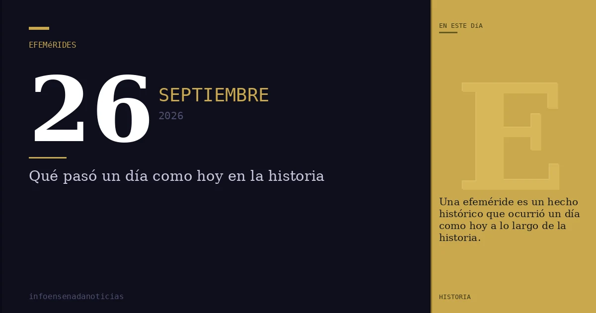 Efemérides del 26 de septiembre de 2026: ¿Qué se conmemora?