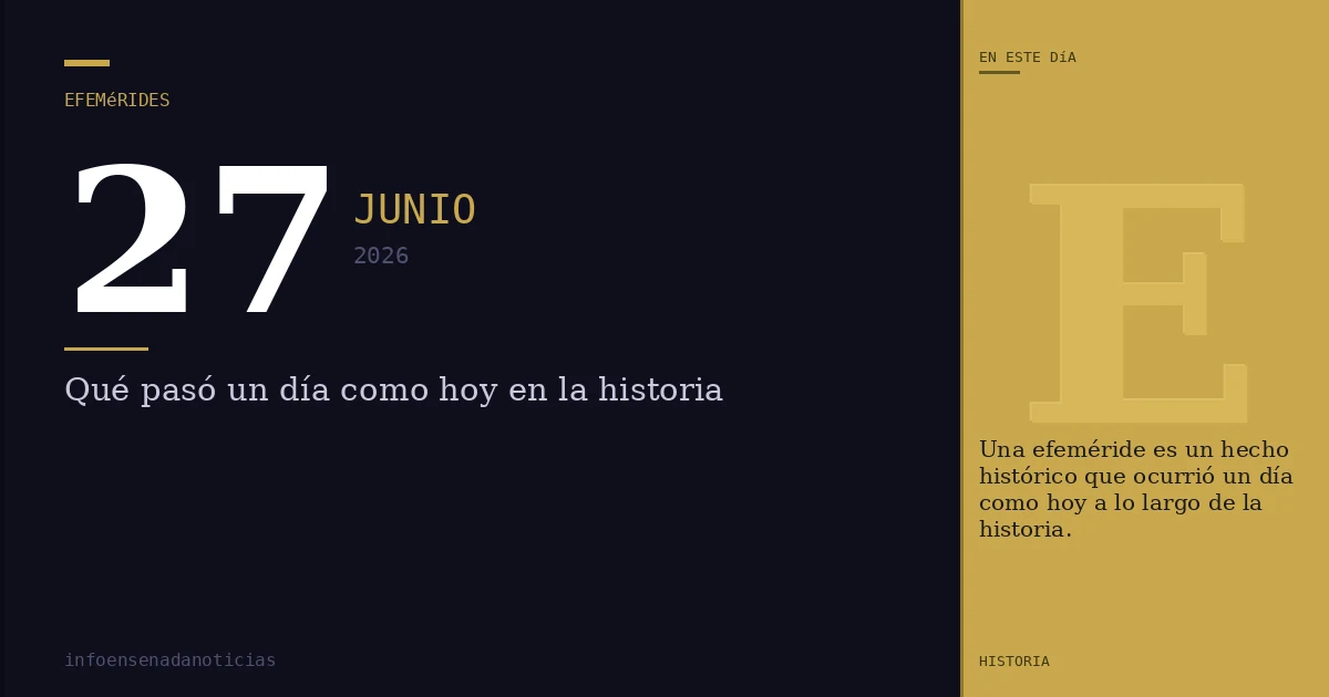 Efemérides del 27 de junio de 2026: ¿Qué se conmemora?