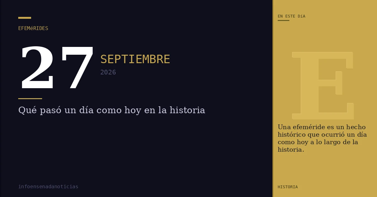 Efemérides del 27 de septiembre de 2026: ¿Qué se conmemora?
