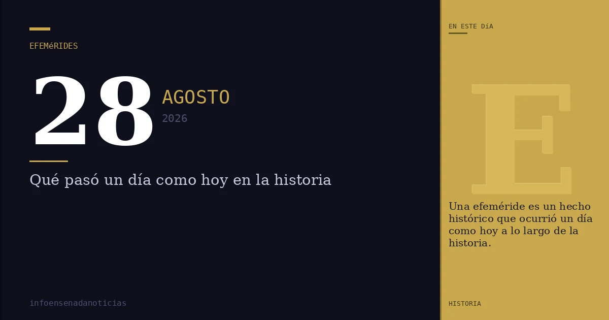 Efemérides del 28 de agosto de 2026: ¿Qué se conmemora?