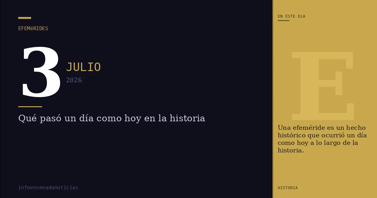 Efemérides del 3 de julio de 2026: ¿Qué se conmemora?