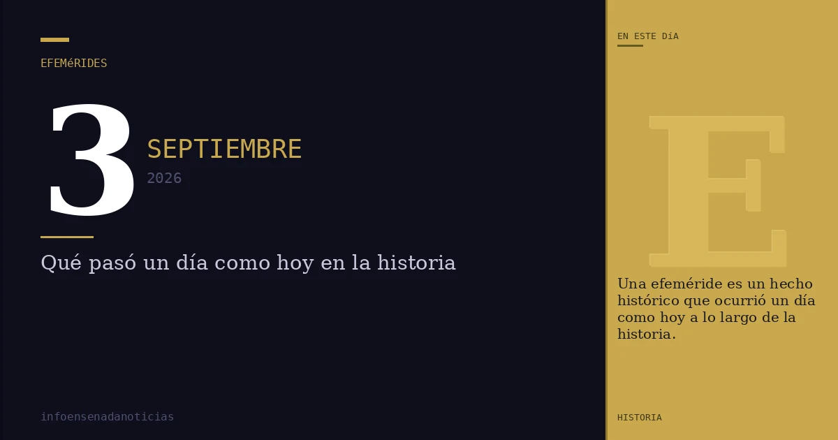 Efemérides del 3 de septiembre de 2026: ¿Qué se conmemora?