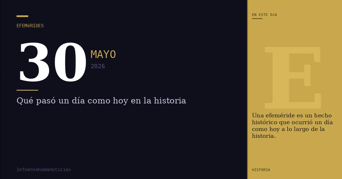 Efemérides del 30 de mayo de 2026: ¿Qué se conmemora?
