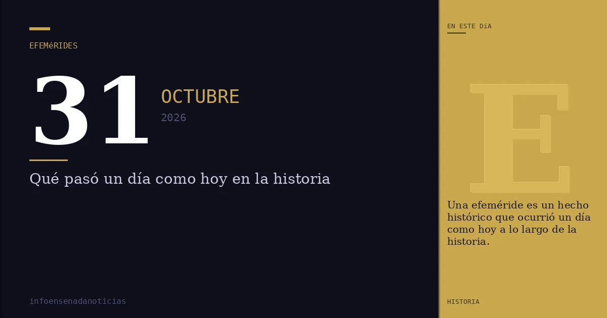 Efemérides del 31 de octubre de 2026: ¿Qué se conmemora?
