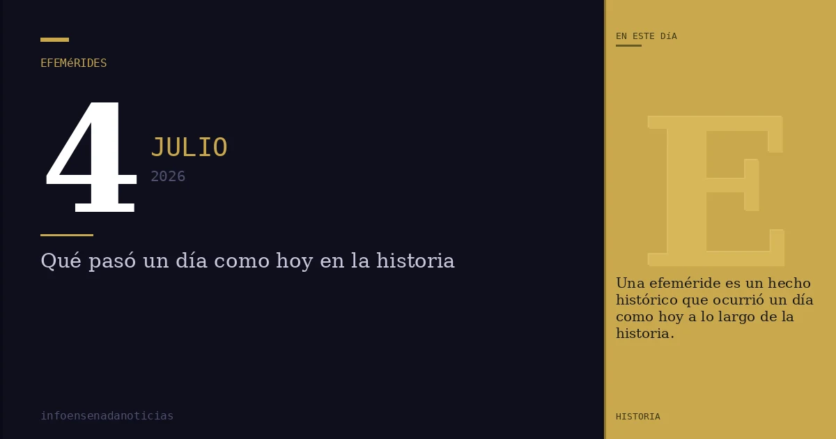 Efemérides del 4 de julio de 2026: ¿Qué se conmemora?