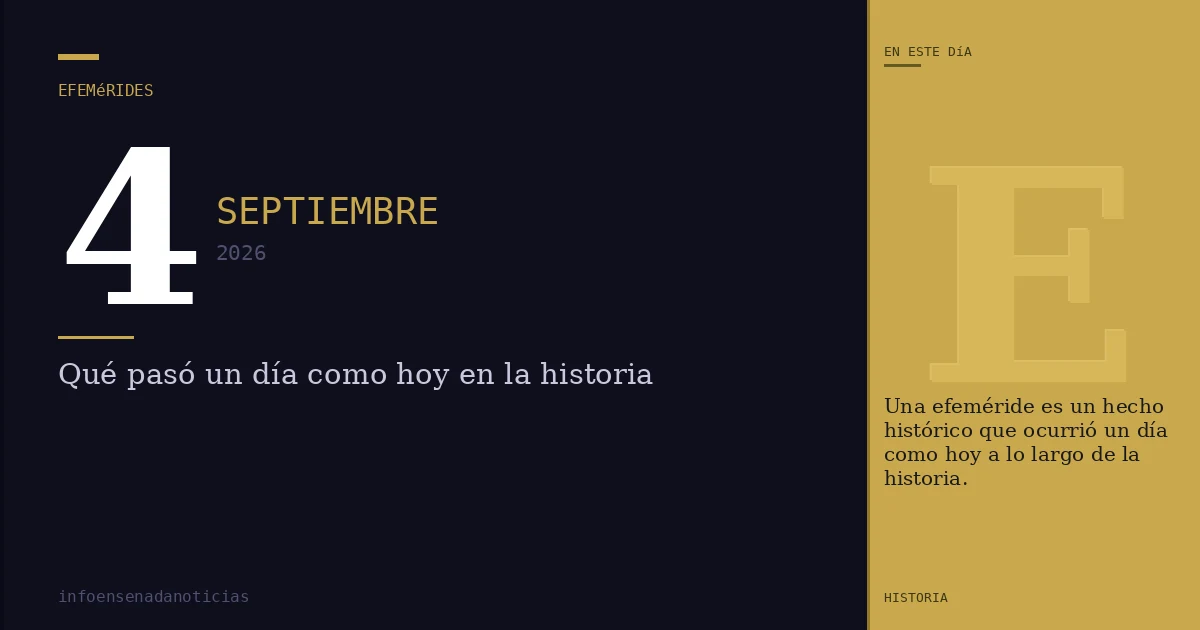 Efemérides del 4 de septiembre de 2026: ¿Qué se conmemora?