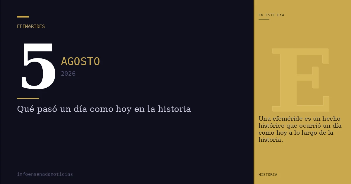 Efemérides del 5 de agosto de 2026: ¿Qué se conmemora?