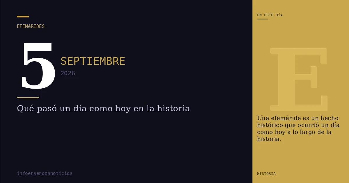Efemérides del 5 de septiembre de 2026: ¿Qué se conmemora?