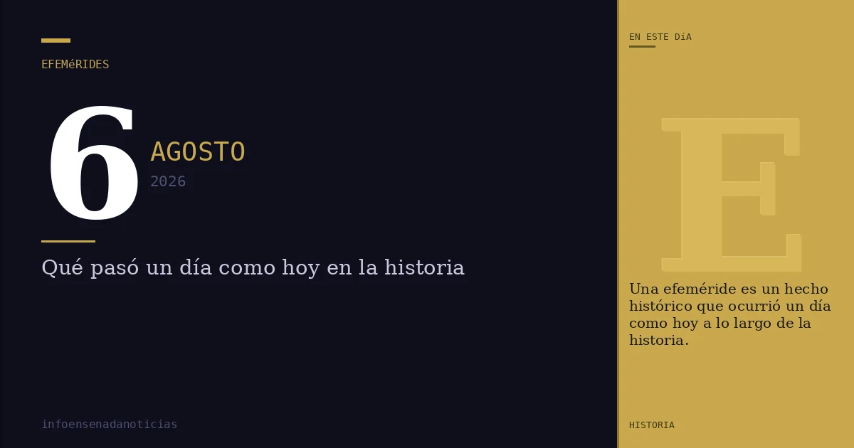 Efemérides del 6 de agosto de 2026: ¿Qué se conmemora?