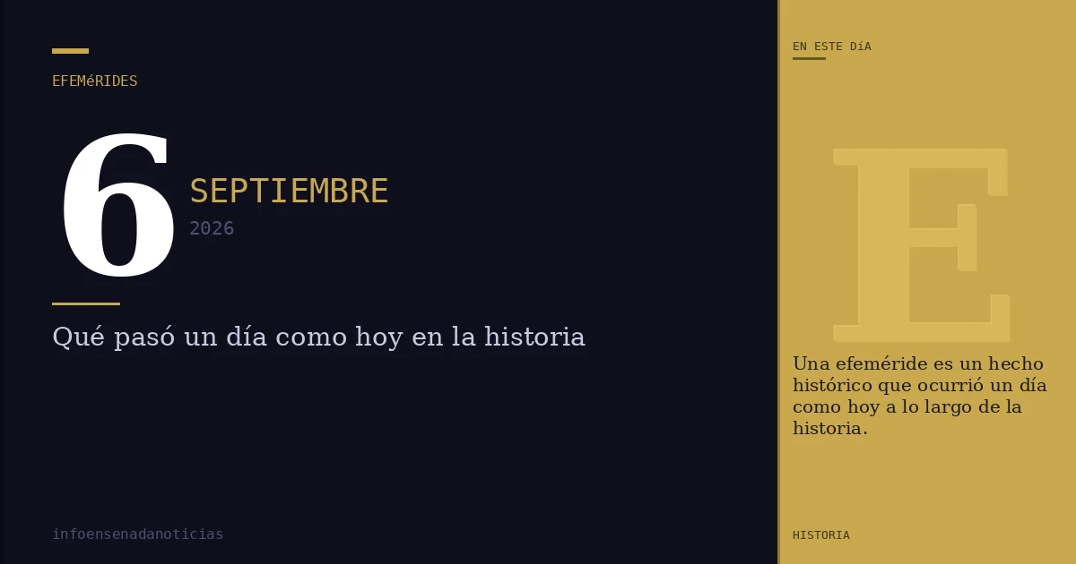 Efemérides del 6 de septiembre de 2026: ¿Qué se conmemora?