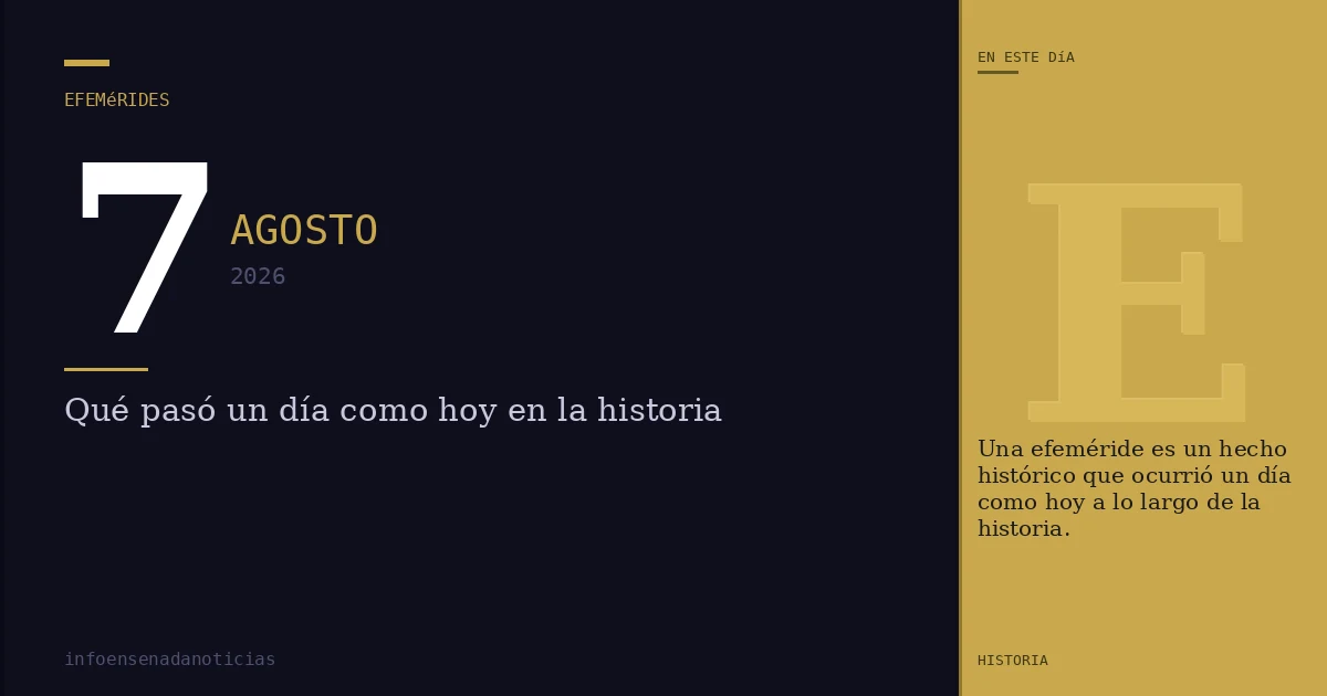 Efemérides del 7 de agosto de 2026: ¿Qué se conmemora?