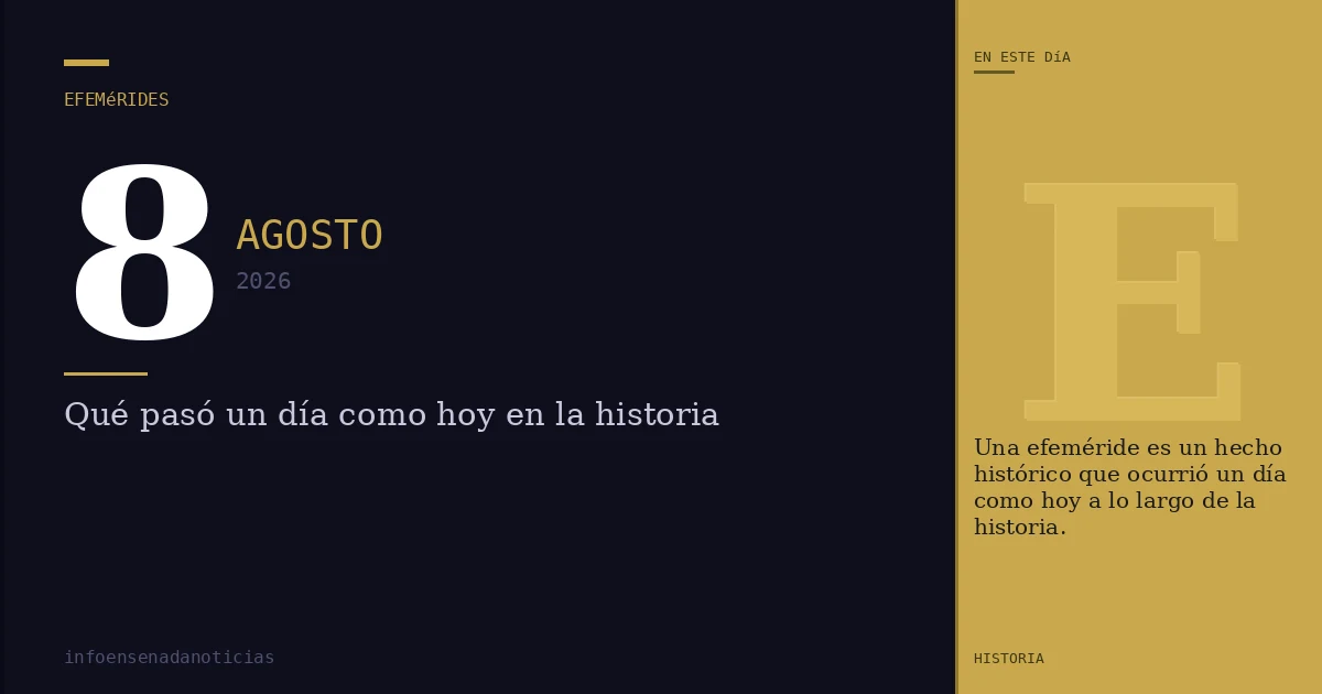 Efemérides del 8 de agosto de 2026: ¿Qué se conmemora?