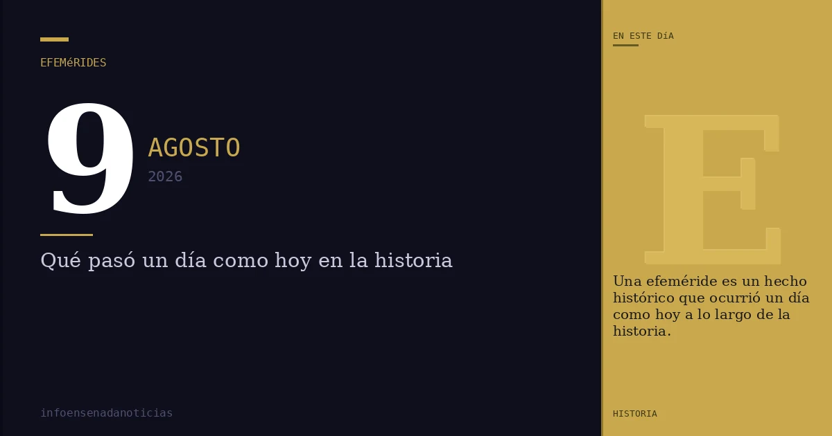 Efemérides del 9 de agosto de 2026: ¿Qué se conmemora?