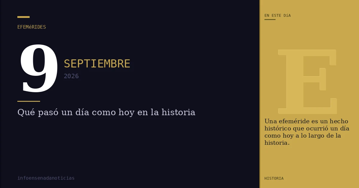Efemérides del 9 de septiembre de 2026: ¿Qué se conmemora?