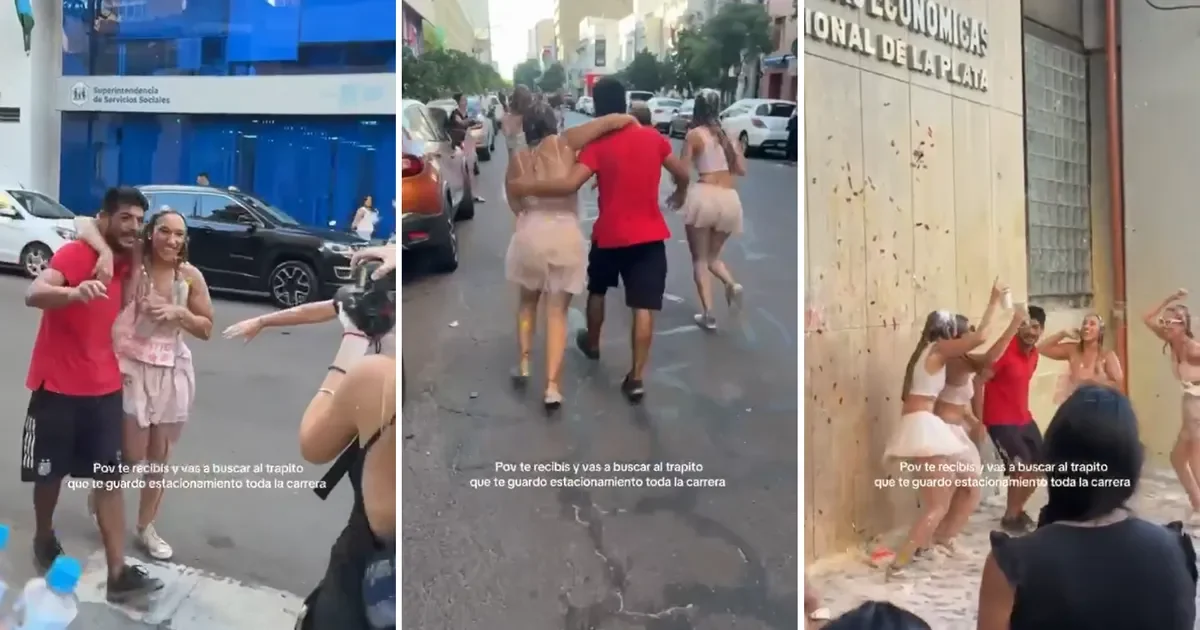 Emotivo reencuentro entre egresada de la UNLP y su "trapito" tras cinco años de apoyo