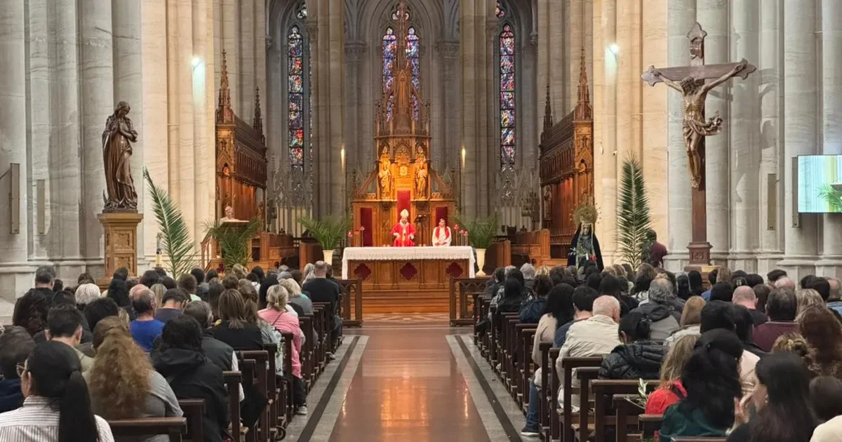 La Catedral de La Plata se llena de fieles en la Misa de Ramos con mensaje de unión.